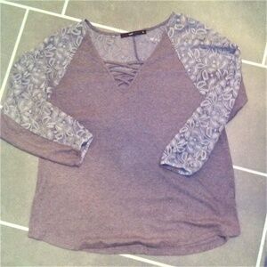 Hazel‎ Long Sleeve Lace Sleeves and Back Yoke